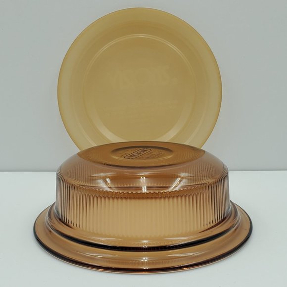 Corningware Vision Amber Ribbed Casserole Dish V-30-B 24 oz 750 ml - Picture 7 of 7